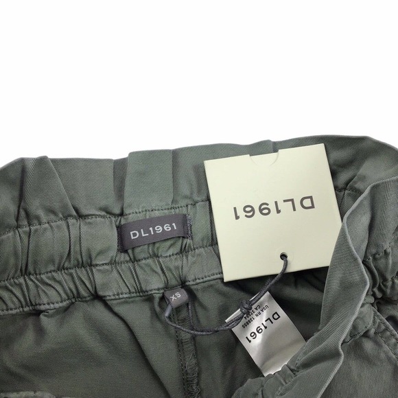 DL1961 Thyme Yara Paperbag High Waist Pull-On Shorts Drawstring Women's XS Green - Picture 6 of 7